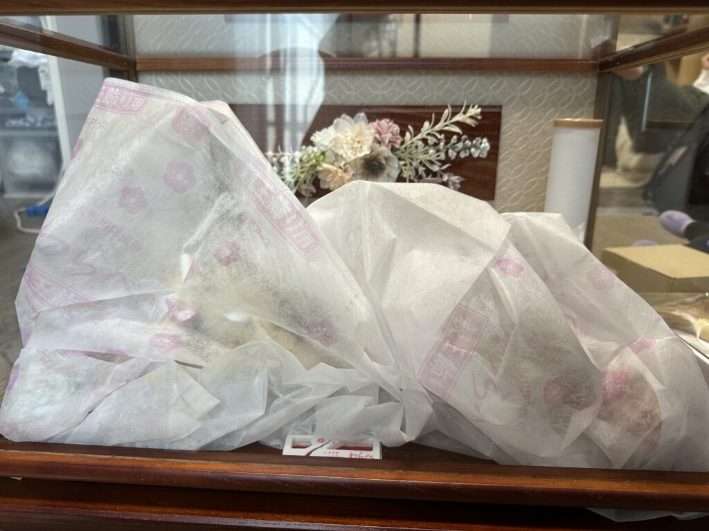 防虫袋をかぶせたひな人形